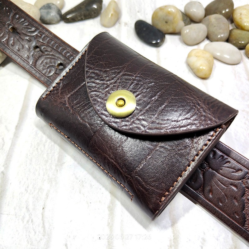 Blongk Mini Waist Bag Thin Bel - Leather Wallet Men ulasan dan harga