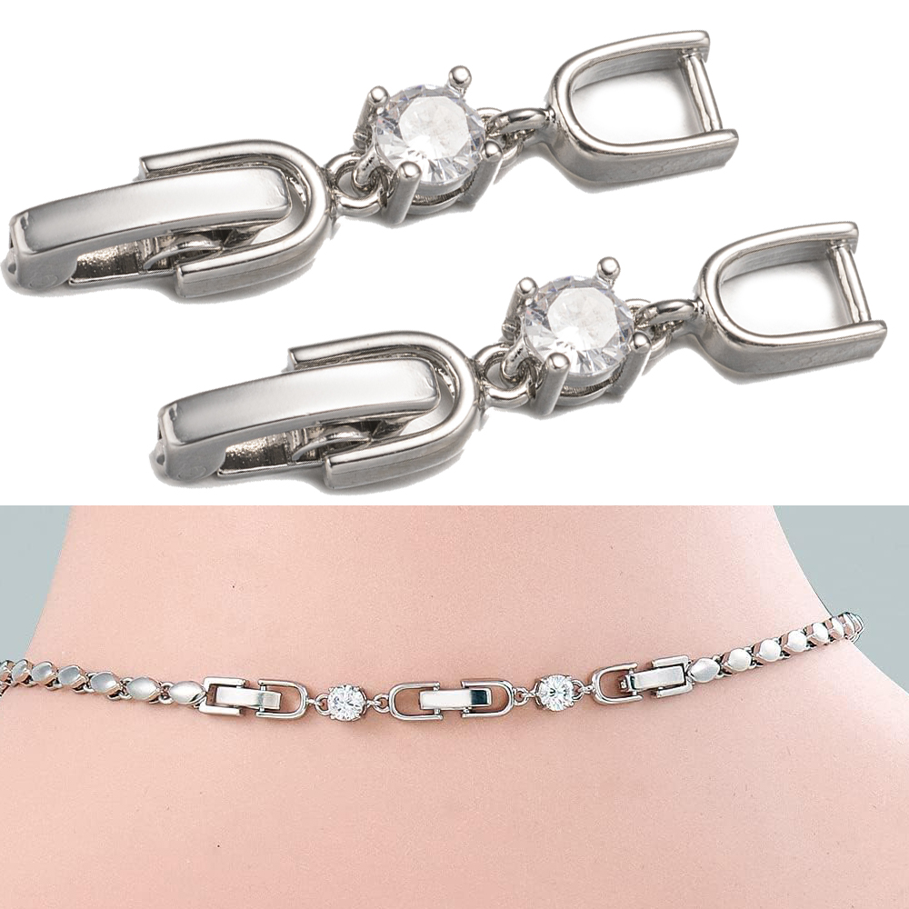 5pcs White Gold Plated Crystal - Gold Plated Jewelry ulasan dan harga